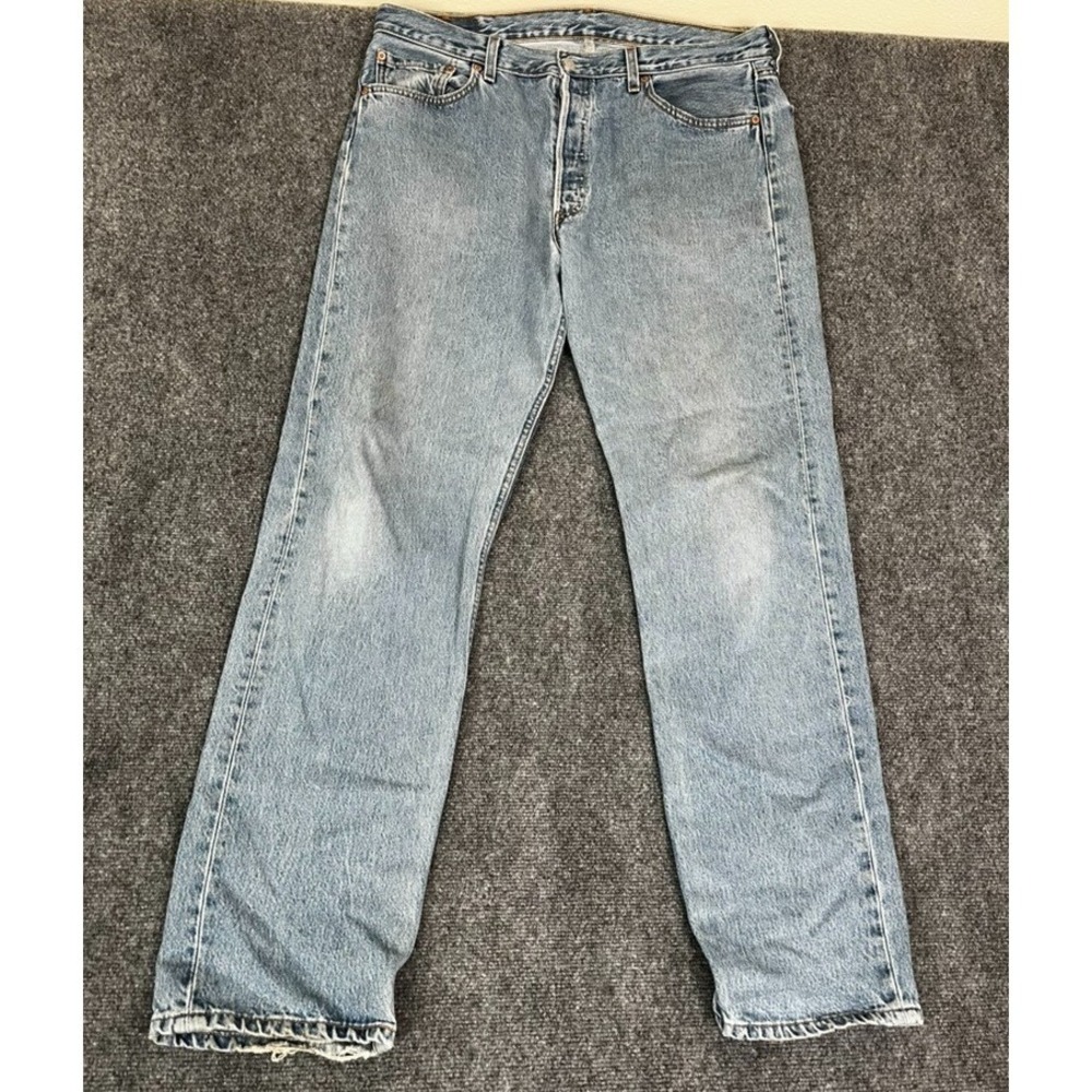 Levi's 501xx Jeans Mens ‎ Blue Button Fly Straight Leg Cotton Size 38X34 USA
